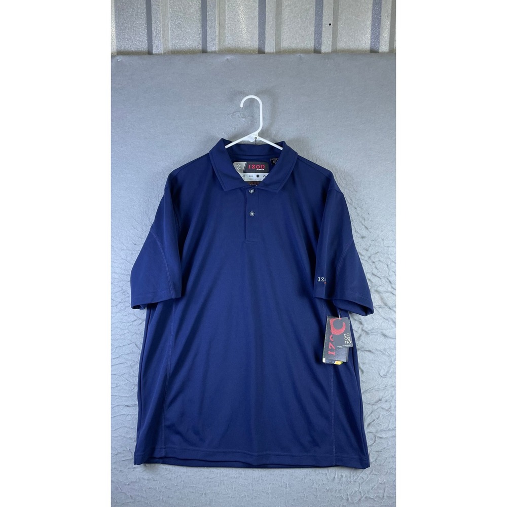 IZOD XFG Polo Shirt Men Large Navy Blue NWT Carbon Performance Golf Short Sleeve